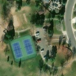 Sand Volleyball Court, Dakota Ridge, CO — aerial view