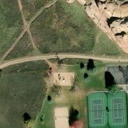 Sand Volleyball Court, CO — aerial view