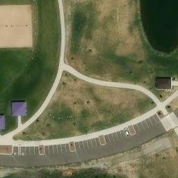 Sand Volleyball Court, Centennial, CO — aerial view