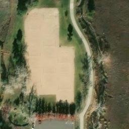 Sand Volleyball Court, CO — aerial view