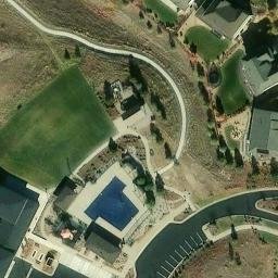 Sand Volleyball Court, Aurora, CO — aerial view