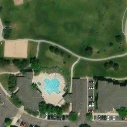 Sand Volleyball Court, CO — aerial view