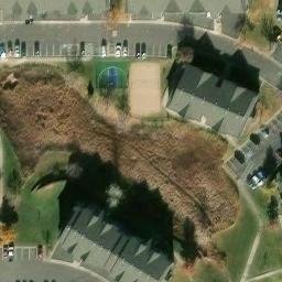 Sand Volleyball Court, CO — aerial view