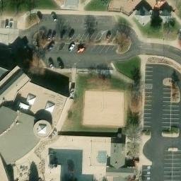 Sand Volleyball Court, Highlands Ranch, CO — aerial view