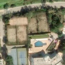 Volleyball Court near es Camp de Mar — aerial view