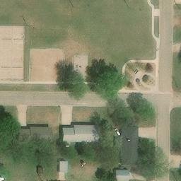 Sand Volleyball Court, Downs, KS — aerial view