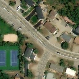 Sand Volleyball Court, CO — aerial view