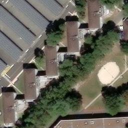 Volleyball Court, Stockton University, NJ — aerial view