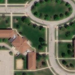 Sand Volleyball Court, Charleston, IL — aerial view