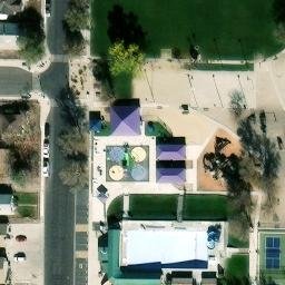 Sand Volleyball Court, Fallon, NV — aerial view