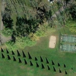 Sand Volleyball Court, OH — aerial view