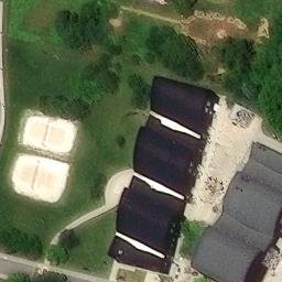 Sand Volleyball Court, WV — aerial view