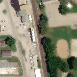 Sand Volleyball Court, Shelbyville, IL — aerial view
