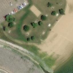 Sand Volleyball Court, Shelbyville, IL — aerial view