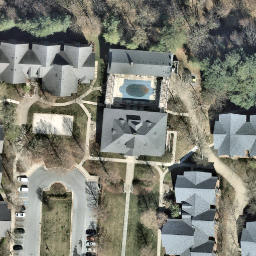 Sand Volleyball Court, Towson, MD — aerial view