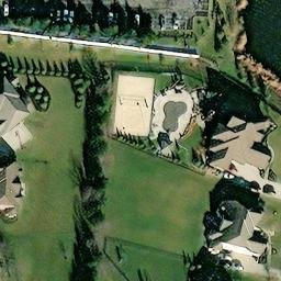 Sand Volleyball Court, Wetherington, OH — aerial view