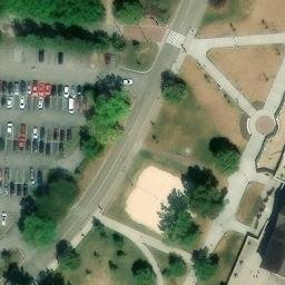 Sand Volleyball Court, Athens, OH — aerial view