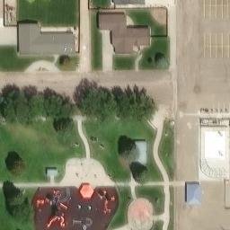 Grass Volleyball Court, Burlington, CO — aerial view