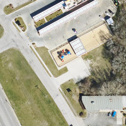 Sand Volleyball Court, Leavenworth, KS — aerial view