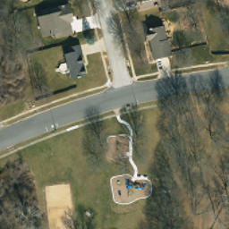 Sand Volleyball Court, Kansas City, MO — aerial view