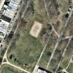 Sand Volleyball Court, Baltimore, MD — aerial view