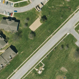 Sand Volleyball Court, Kansas City, MO — aerial view