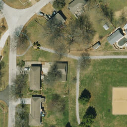 Sand Volleyball Court, Kansas City, MO — aerial view