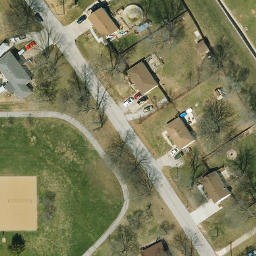 Sand Volleyball Court, Kansas City, MO — aerial view