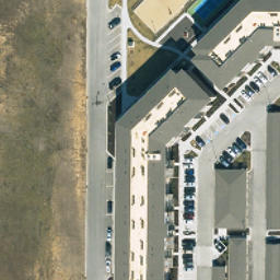 Sand Volleyball Court, Kansas City, MO — aerial view
