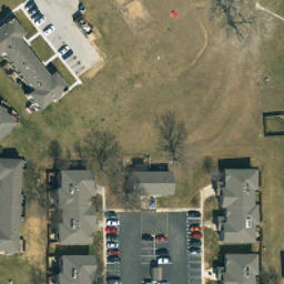 Sand Volleyball Court, Kansas City, MO — aerial view