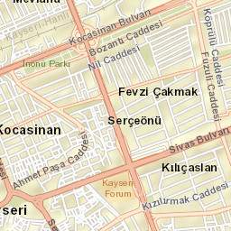 map kayseri erkilet airport map n all com