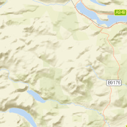 B9176, Highland, UK Street Map