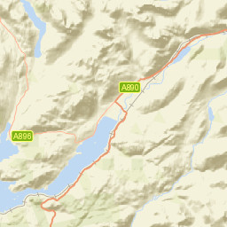 A890, Strathcarron, Highland IV54, UK Street Map