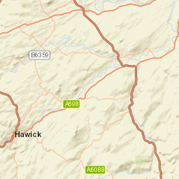 A698, Hawick, Scottish Borders TD9, UK Street Map
