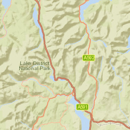 A591, Ambleside, Cumbria LA22, UK Street Map
