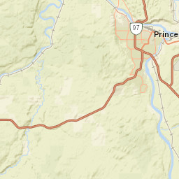 Upper Mud River Road, Prince George Street Map