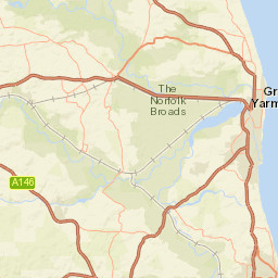A12, Great Yarmouth, Norfolk, UK Street Map