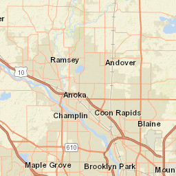 Roanoke Street Northwest, Andover, MN Street Map