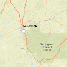 Tombigbee National Forest Choctaw Lake Road Ackerman MS Street Map