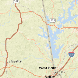 14176-14508 Alabama 1 La Fayette AL Street Map