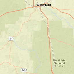 U.S. 84, Kisatchie National Forest, Winnfield Street Map