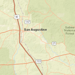 Farm to Market 3451, San Augustine, TX Street Map