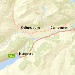 A827, Aberfeldy, Perth and Kinross PH15 Street Map