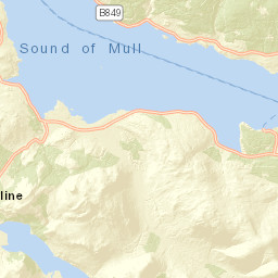 A848, Isle of Mull, Argyll and Bute PA72, UK Street Map