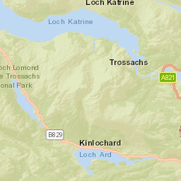 Duke\'s Pass, Queen Elizabeth Forest Park Street Map