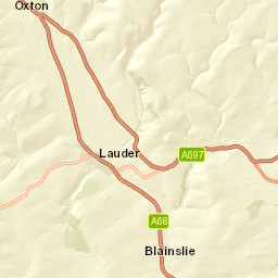A68, Lauder, Scottish Borders TD2, UK Street Map