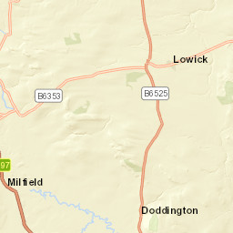 B6525, Wooler, Northumberland NE71, UK Street Map
