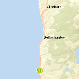 A83, Campbeltown, Argyll and Bute PA28, UK Street Map