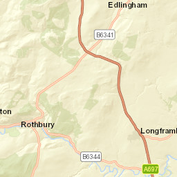 B6344, Morpeth, Northumberland NE65, UK Street Map
