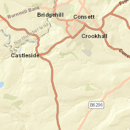 Whitehall, Consett, County Durham DH8 Street Map